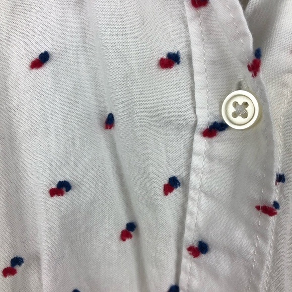 Gap Womens Button Up, White Small Polka Dot - Picture 4 of 8